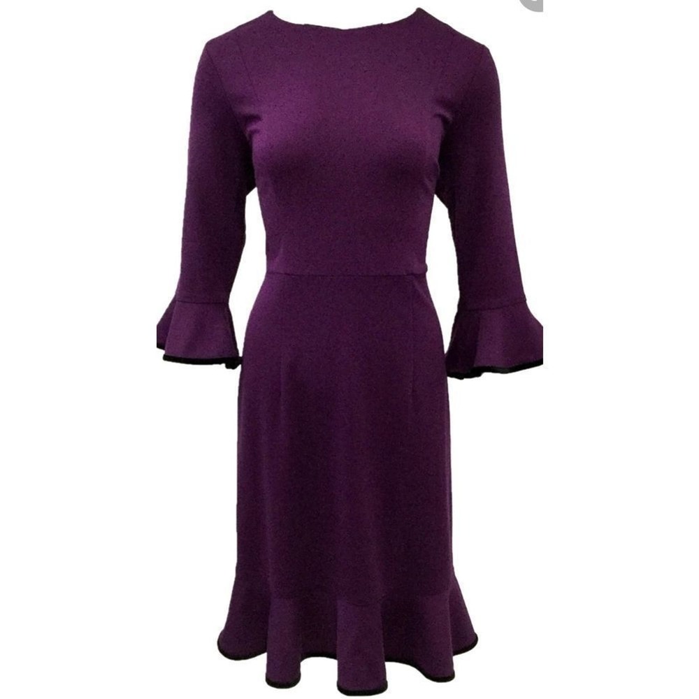 NANETTE Lepore velvet trimmed ruffle bell sleeve dress plus size 22W, 18W